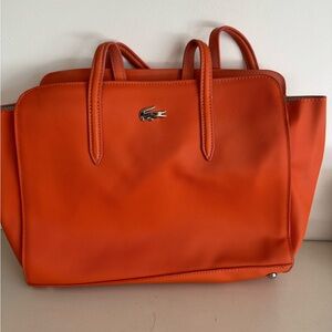 New Lacoste Women's Vibrant Orange Tote with matching wallet